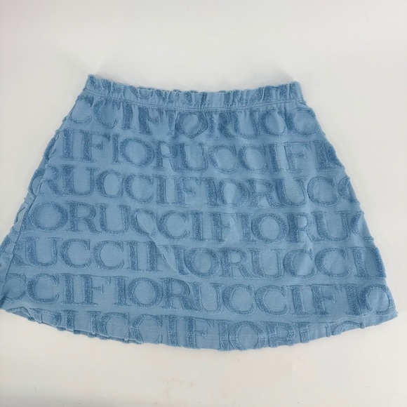 Fiorucci Baby Blue Terry Cloth Logo Designer Mini Skirt - Picture 1 of 4